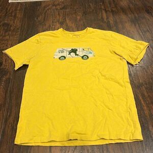 The North Face Men's Outdoor Free Graphic T-Shirt size M Bamboo Yellow raw hem